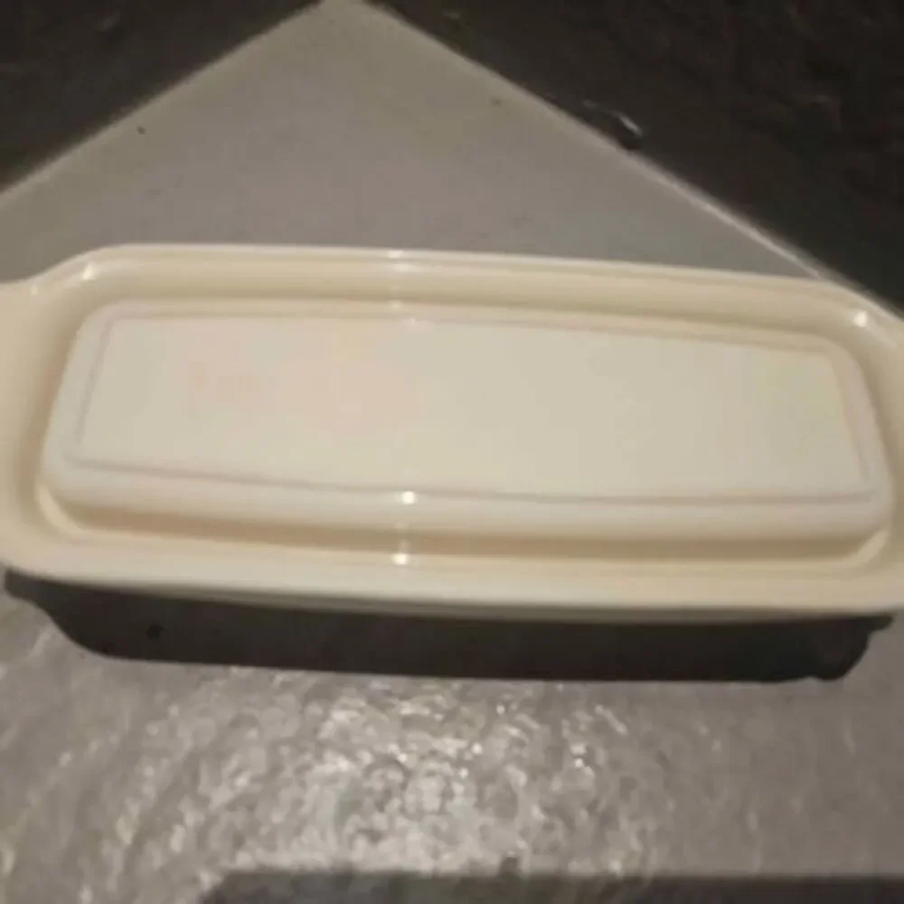 Rubbermaid Plastic Butter Dish #0478 Almond Base Clear Cover